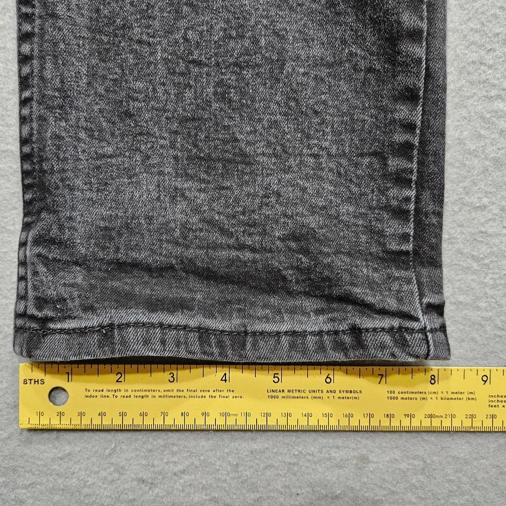 Levi's 514 Straight Fit Jeans Mens 38x30 Black Stretch Mid Rise Grunge Punk